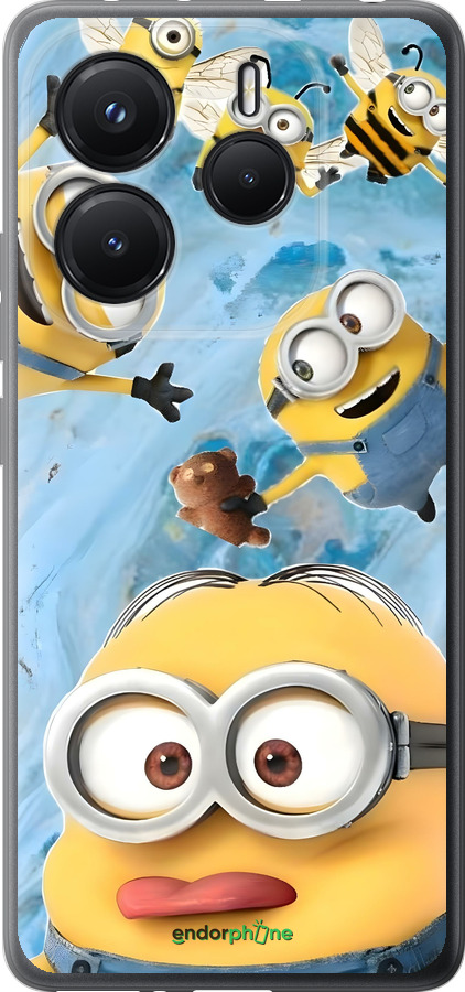 Силиконовый чехол Миньоны для Xiaomi Redmi Note 14 5G - 6386u-3811 изображение 