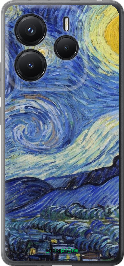 Силіконовий чехол «Зоряна ніч» Вінсента Ван Гога для Xiaomi Redmi Note 14 5G - 6433u-3811 изображение 