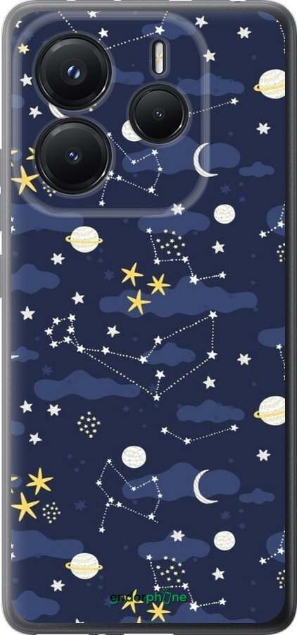 Силіконовий чехол Астрономічний візерунок для Xiaomi Redmi Note 14 5G - 6446u-3811 изображение 