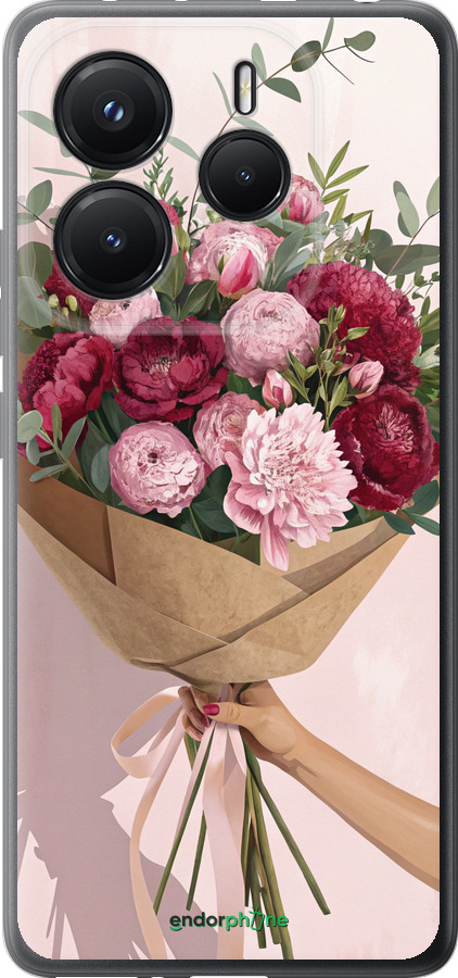 Силиконовый чехол Пионы 1 для Xiaomi Redmi Note 14 5G - 6705u-3811 изображение 