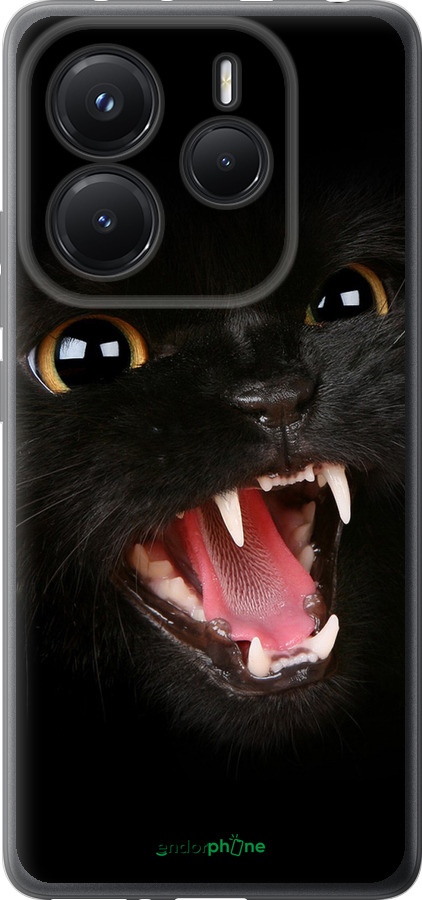 Силиконовый чехол Чёрная кошка для Xiaomi Redmi Note 14 5G - 932u-3811 изображение 