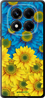 TPU чехол Жёлто-голубые цветы для Xiaomi Redmi Note 14 Pro 4G - 1048b-3808 изображение 