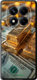 TPU чехол Слитки и доллары для Xiaomi Redmi Note 14 Pro 4G - 6105b-3808 изображение 