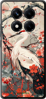TPU чехол Аист в цвету сакуры для Xiaomi Redmi Note 14 Pro 4G - 6109b-3808 изображение 