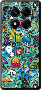 TPU чехол Стикер бомбинг 1 для Xiaomi Redmi Note 14 Pro 4G - 693b-3808 изображение 