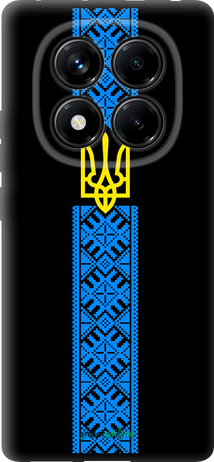 TPU чехол Тризуб в вышиванке для Xiaomi Redmi Note 14 Pro 4G - 1158b-3808 изображение 