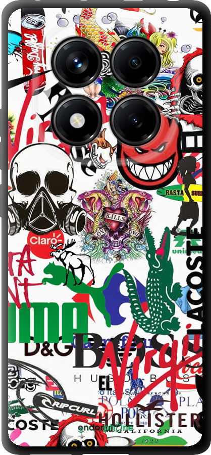 TPU чехол Many different logos для Xiaomi Redmi Note 14 Pro 4G - 4022b-3808 изображение 