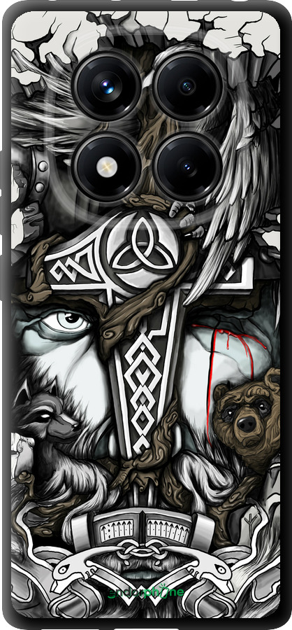TPU чехол Тату Викинг для Xiaomi Redmi Note 14 Pro 4G - 4098b-3808 изображение 