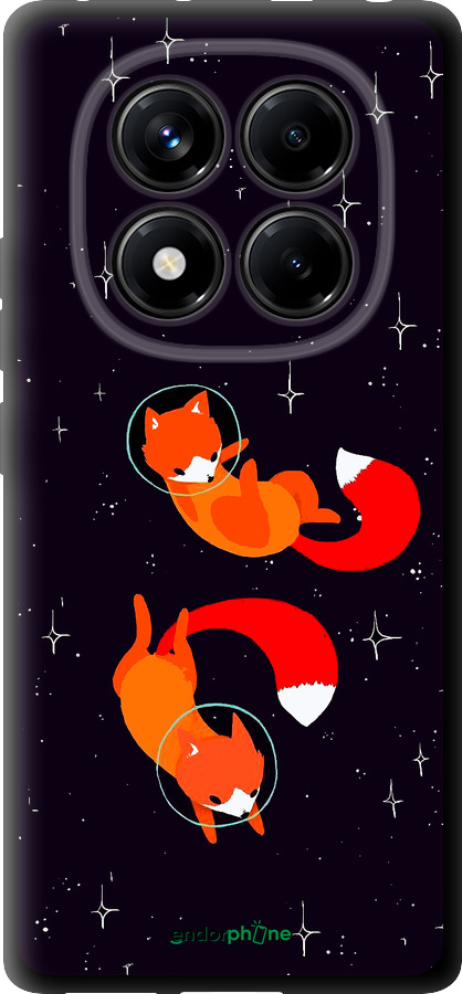 TPU чехол Лисички в космосе для Xiaomi Redmi Note 14 Pro 4G - 4519b-3808 изображение 