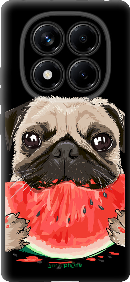 TPU чехол Мопс и арбуз для Xiaomi Redmi Note 14 Pro 4G - 4665b-3808 изображение 