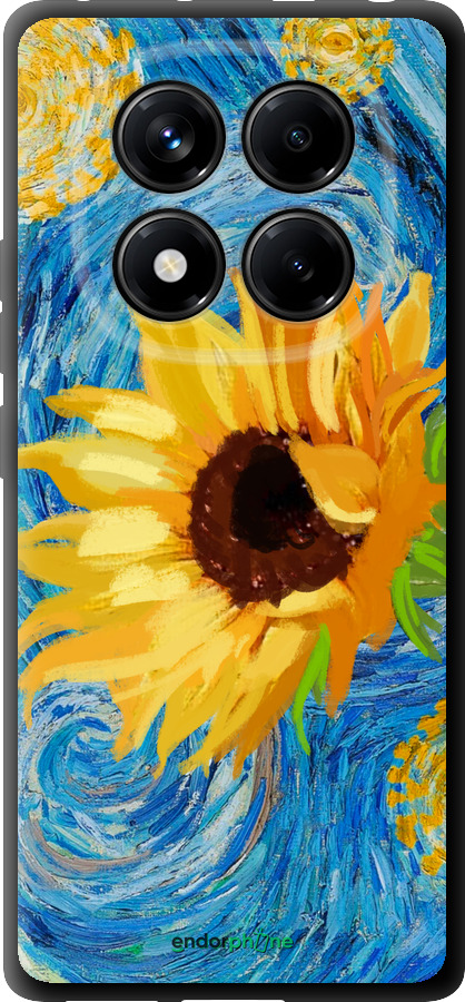 TPU чехол Цветы желто-голубые для Xiaomi Redmi Note 14 Pro 4G - 5308b-3808 изображение 