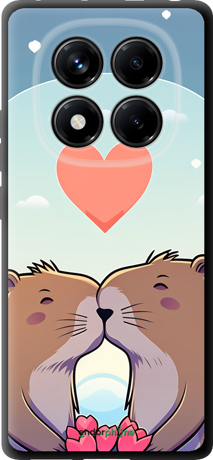 TPU чехол Капибара любовь для Xiaomi Redmi Note 14 Pro 4G - 6027b-3808 изображение 