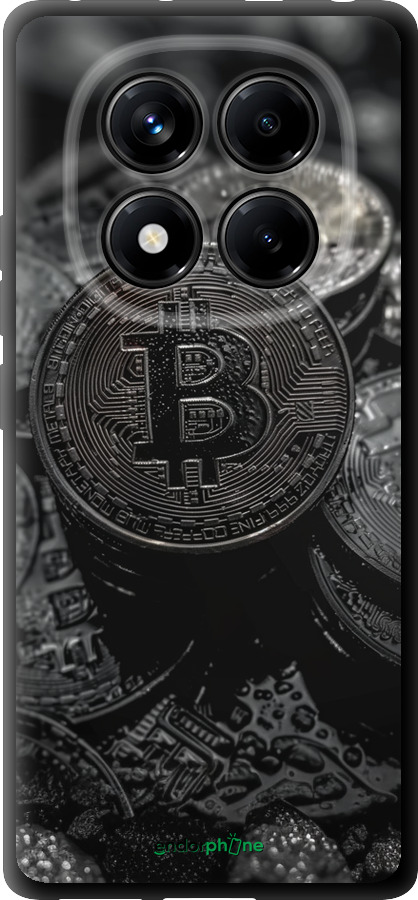 TPU чехол Black Bitcoin для Xiaomi Redmi Note 14 Pro 4G - 6090b-3808 изображение 