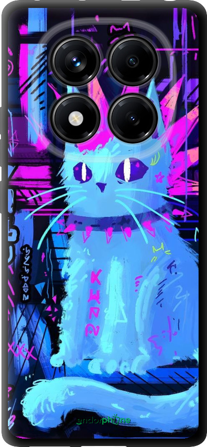 TPU чехол Кот панк для Xiaomi Redmi Note 14 Pro 4G - 6311b-3808 изображение 
