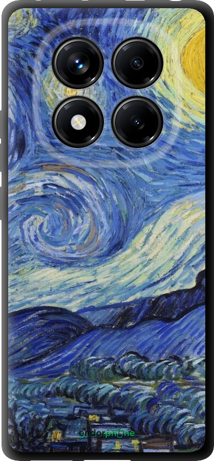 TPU чехол «Звездная ночь» Винсента Ван Гога для Xiaomi Redmi Note 14 Pro 4G - 6433b-3808 изображение 