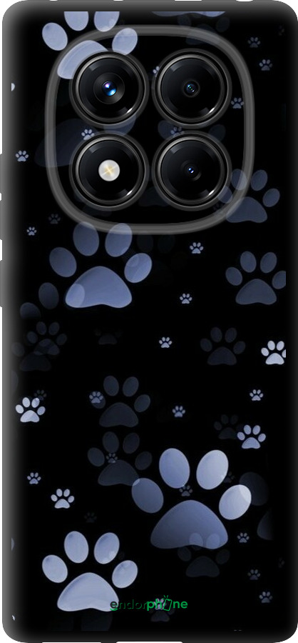 TPU чехол С синими отпечатками лап для Xiaomi Redmi Note 14 Pro 4G - 6441b-3808 изображение 