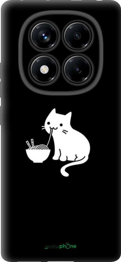 TPU чехол С милым котом на черном фоне для Xiaomi Redmi Note 14 Pro 4G - 6528b-3808 изображение 
