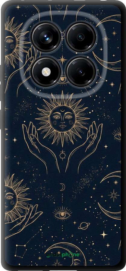 TPU чехол Celestial Harmony: Sun & Moon Gold Mystic Pattern для Xiaomi Redmi Note 14 Pro 4G - 6778b-3808 изображение 