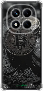 Силикон с усиленными углами чехол Black Bitcoin для Xiaomi Redmi Note 14 Pro 4G - 6090sp-3808 изображение 