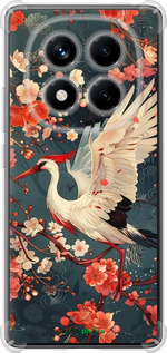 Силіконовий протиударний с посиленими кутами чехол Сакура та лелека для Xiaomi Redmi Note 14 Pro 4G - 6108sp-3808 изображение 