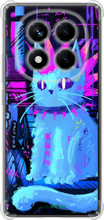 Силикон с усиленными углами чехол Кот панк для Xiaomi Redmi Note 14 Pro 4G - 6311sp-3808 изображение 