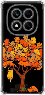 Силикон с усиленными углами чехол Дерево и котики для Xiaomi Redmi Note 14 Pro 4G - 6516sp-3808 изображение 