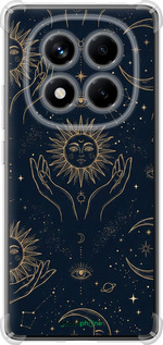 Силикон с усиленными углами чехол Celestial Harmony: Sun & Moon Gold Mystic Pattern для Xiaomi Redmi Note 14 Pro 4G - 6778sp-3808 изображение 