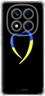 Силикон с усиленными углами чехол Жёлто-голубое сердце для Xiaomi Redmi Note 14 Pro 4G - 885sp-3808 изображение 