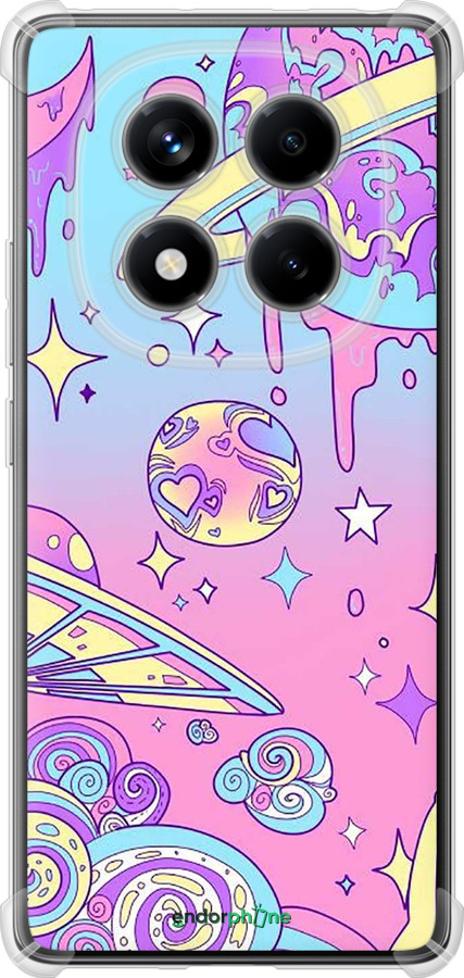 Силикон с усиленными углами чехол Розовая галактика для Xiaomi Redmi Note 14 Pro 4G - 4146sp-3808 изображение 