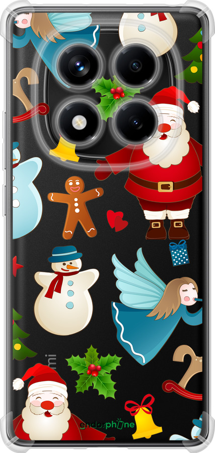 Силикон с усиленными углами чехол Новогодний 1 для Xiaomi Redmi Note 14 Pro 4G - 4614sp-3808 изображение 
