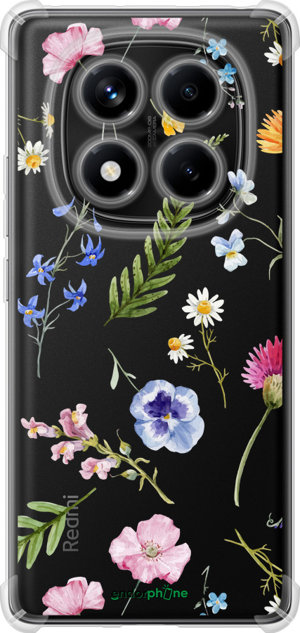 Силикон с усиленными углами чехол Цветочный фон v2 для Xiaomi Redmi Note 14 Pro 4G - 5472sp-3808 изображение 
