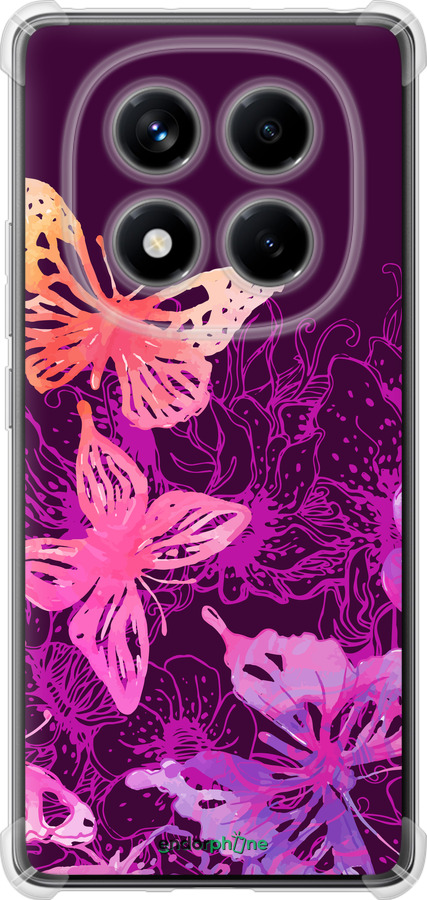 Силикон с усиленными углами чехол Бабочки v2 для Xiaomi Redmi Note 14 Pro 4G - 5475sp-3808 изображение 