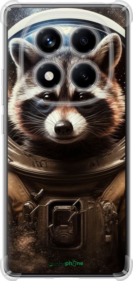 Силикон с усиленными углами чехол Raccoon austronaut для Xiaomi Redmi Note 14 Pro 4G - 5581sp-3808 изображение 