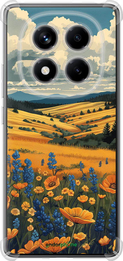 Силикон с усиленными углами чехол Украинское поле для Xiaomi Redmi Note 14 Pro 4G - 6082sp-3808 изображение 