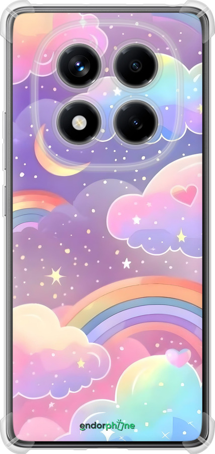 Силикон с усиленными углами чехол Облака и радуга для Xiaomi Redmi Note 14 Pro 4G - 6312sp-3808 изображение 