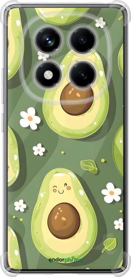 Силикон с усиленными углами чехол Авокадо для Xiaomi Redmi Note 14 Pro 4G - 6380sp-3808 изображение 
