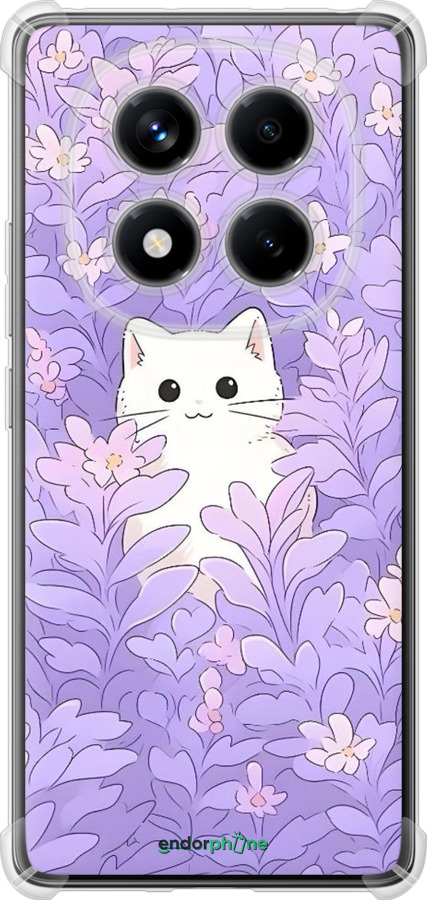 Силикон с усиленными углами чехол Котик в цветах для Xiaomi Redmi Note 14 Pro 4G - 6390sp-3808 изображение 