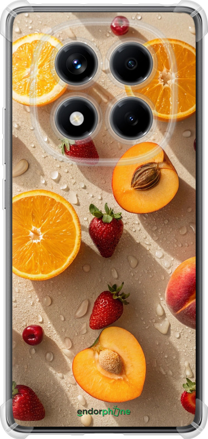 Силикон с усиленными углами чехол Фрукты 3 для Xiaomi Redmi Note 14 Pro 4G - 6703sp-3808 изображение 