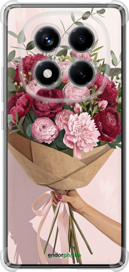Силіконовий протиударний с посиленими кутами чехол Півонії 1 для Xiaomi Redmi Note 14 Pro 4G - 6705sp-3808 изображение 