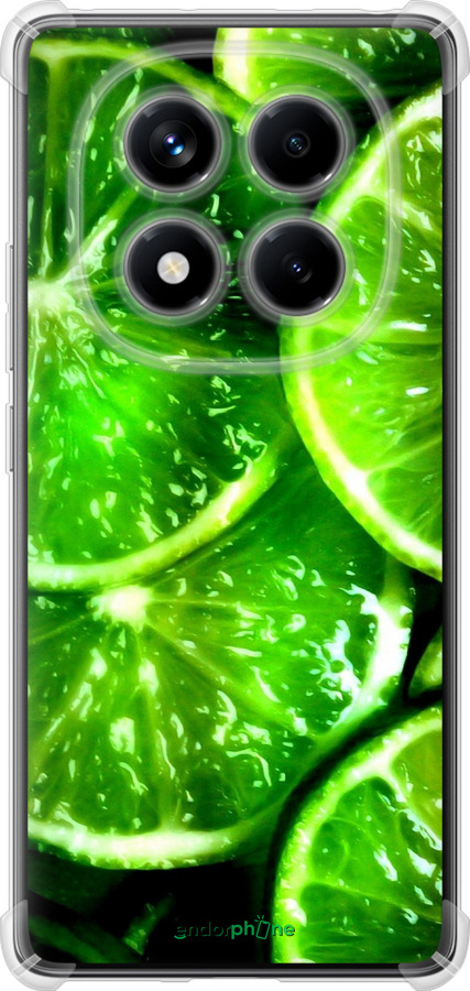Силикон с усиленными углами чехол Зелёные дольки лимона для Xiaomi Redmi Note 14 Pro 4G - 852sp-3808 изображение 