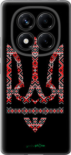 Силиконовый чехол Герб - вышиванка на черном фоне для Xiaomi Redmi Note 14 Pro 4G - 1196u-3808 изображение 