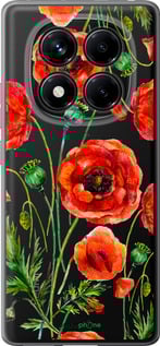 Силиконовый чехол Нарисованные маки для Xiaomi Redmi Note 14 Pro 4G - 4278u-3808 изображение 