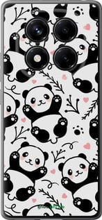 Силиконовый чехол Панды для Xiaomi Redmi Note 14 Pro 4G - 4318u-3808 изображение 
