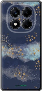 Силиконовый чехол Ночь золотые звезды для Xiaomi Redmi Note 14 Pro 4G - 5421u-3808 изображение 