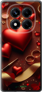 Силиконовый чехол Сердечки v3 для Xiaomi Redmi Note 14 Pro 4G - 5833u-3808 изображение 