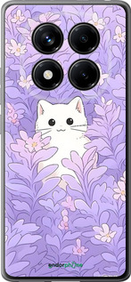 Силиконовый чехол Котик в цветах для Xiaomi Redmi Note 14 Pro 4G - 6390u-3808 изображение 