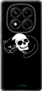 Силіконовий чехол Із зображенням кота та черепа для Xiaomi Redmi Note 14 Pro 4G - 6491u-3808 изображение 