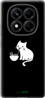 Силиконовый чехол С милым котом на черном фоне для Xiaomi Redmi Note 14 Pro 4G - 6528u-3808 изображение 