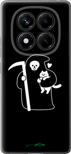 Силиконовый чехол Минималистичный арт: смерть и кошка для Xiaomi Redmi Note 14 Pro 4G - 6529u-3808 изображение 