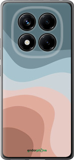 Силиконовый чехол С синими и розовыми волнами в стиле ретро для Xiaomi Redmi Note 14 Pro 4G - 6532u-3808 изображение 